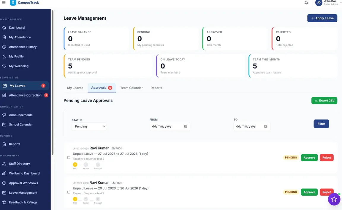 Smart Leave & Approval Workflows